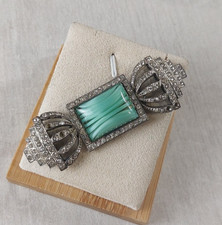 Ancienne boucle de ceinture / cape, décor strass, vintage