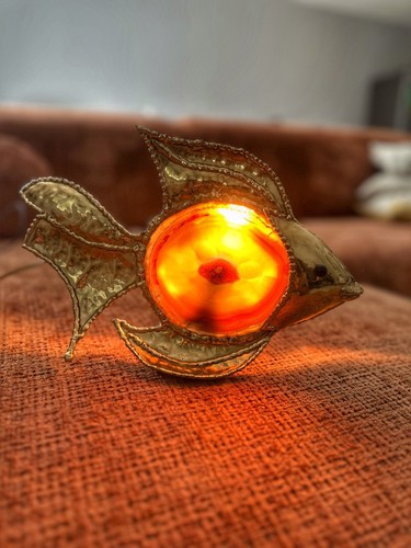 Lampe sculpturale laiton et - en,