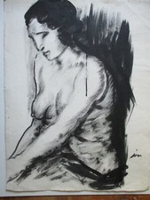 JOU Louis - Nu féminin - Encre originale signée Grand Format