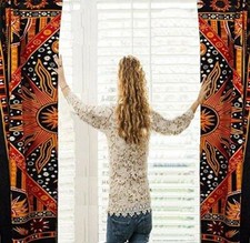 Rideaux indiens célestes soleil lune étoile mandala rideau tapisserie mandala...