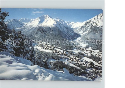 Pontresina panorama with - pontresina, piz