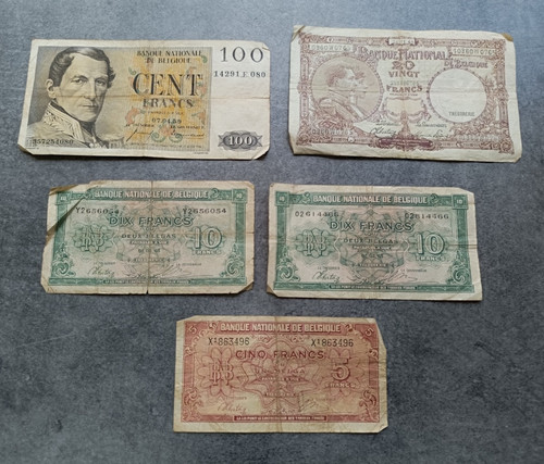 Belgique lot billets 5 10 - belgique, de