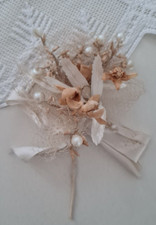 ANCIEN PETIT BOUQUET  DE MARIEE NAPOLEON III FLEURS EN CIRE ET FLEURS D'ORANGER