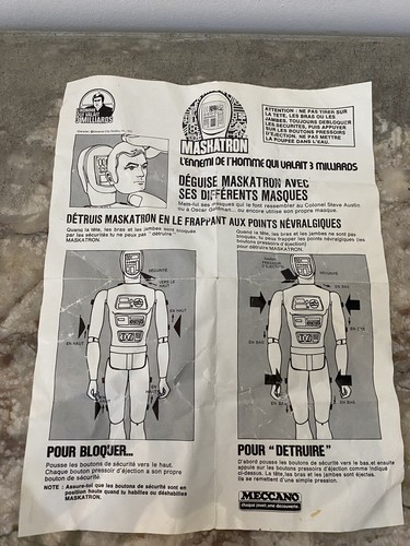 Notice maskatron meccano six - notice,