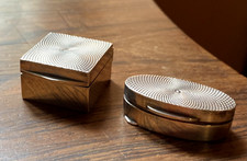 Anciennes petites boîtes à pilule, piluliers, argent massif 800, poinçon crabe 