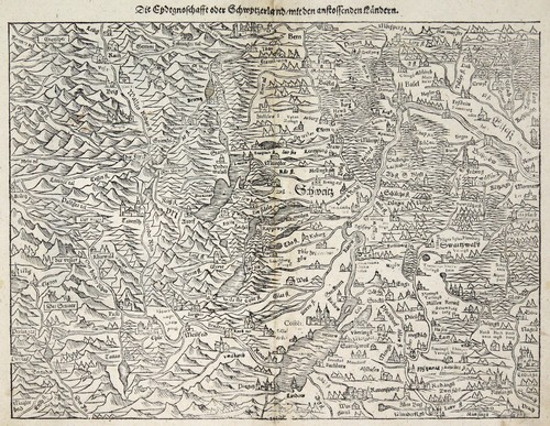 Suisse original gravure sur - suisse,