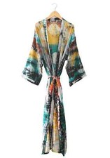 Vintage Coton Sari Ikat Kimono