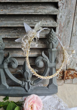 ANCIENNE COURONNE DE MARIEE FLEURS EN CIRE GLOBE NAPOLEON