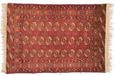 Tapis De Boukhara Du Caucase Fait Main 110x160 Beige Motif Géométrique Laine