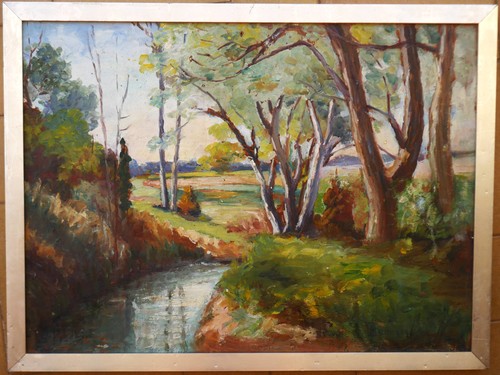 Tableau ancien signé paysage - ancien, signé: