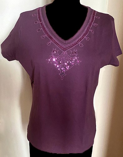 Shirt mauve brodé de - mauve,