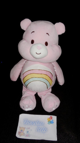 Doudou peluche bisounours rose - doudou,