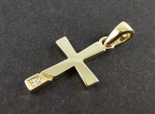 Viva Pendentif or Jaune 9 Carat - Croix - Poids 0,98 Taille Brillant 0,006 W /