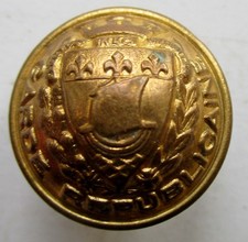 Bouton en métal doré, pour