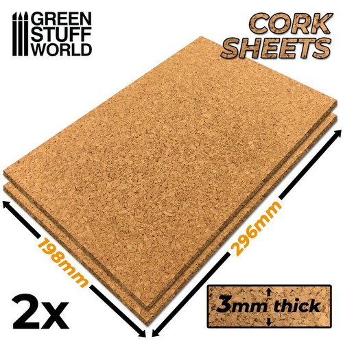 Plaque liège 3mm x2 - 3mm,