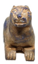 Ancienne statue lion sculpté en lapis-lazuli style ancien figurine amulette