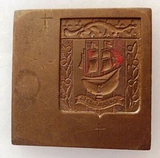 Matrice Sceau Cachet bronze Insigne 2° RI Régiment Infanterie ORIGINAL Bretagne 