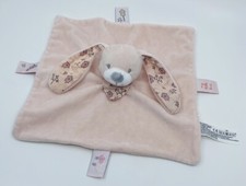 3605?DOUDOU Plat Lapin Rose Bout'chou monoprix Fleurs Boutchou Bandana