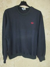 Pull sweat ADIDAS vintage Ventex années 80 Trefoil made in France noir 44 UK 16