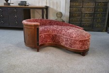 Canapé "Rognon" Art déco en placage d'acajou 1930's