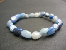 Bracelet de perles Dumortiérite, pépites en pierre Naturelle, Sur mesure