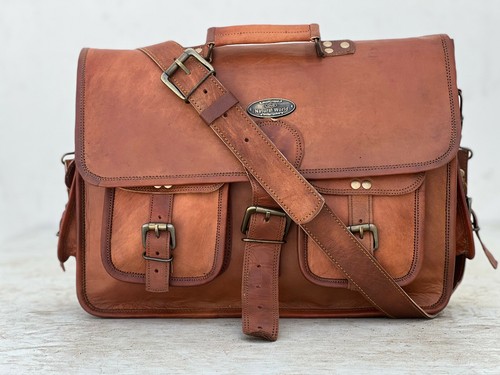 Sac gibecière cuir vintage - gibecière,