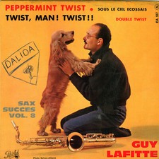 POCHETTE VINYLE VIDE(sans le disque)-GUY LAFITTE- 45T-PEPPERMINT TWIST-