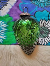 JOLIE GRAPPE DE RAISIN VERTE BOULE DE NOËL EN VERRE