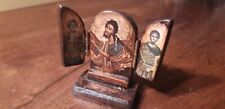Icône Orthodoxe Religieux Russe triptyque bois - russian icon triptych - saints