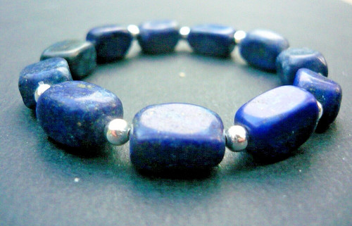 Bracelet perles lapis - bracelet,