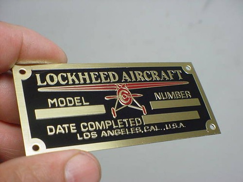 Plaque données avion - de, d'avion