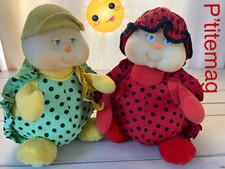 Lot Anciennes Peluches doudou phosphorescent Luciole Ajena Coccinelle