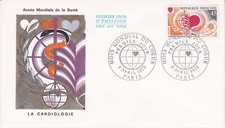 Enveloppe 1er jour Mois Mondiale de la Santé Semaine du Coeur Pub Pharma 1972 