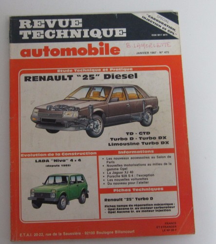 Revue technique rta 475 - technique,