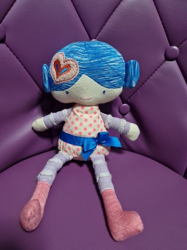 Doudou peluche poupee bleu - doudou,