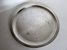 Plateau circulaire de chauffe plat métal argenté CHRISTOFLE 19e siècle