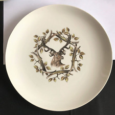 Lot 6 Assiettes plates Saint-Amand Décor Image chasse CERF CHEVREUIL SANGLIER...