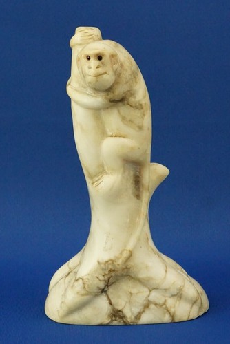 Sculpture singe marbre yeux - sculpture,