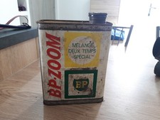 ANCIEN BIDON HUILE 2L . BP ZOOM 2T . SOLEX MOBYLETTE .OIL CAN MOTOR. BIDON VIDE