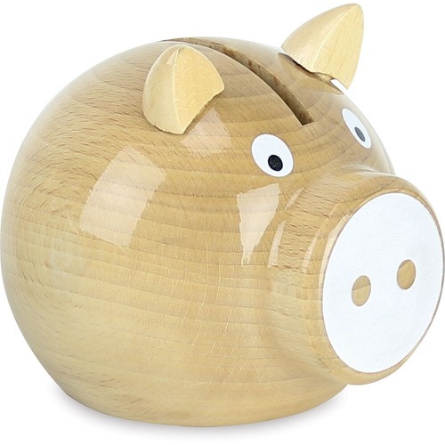 Tirelire cochon hêtre - cochon, en