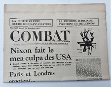 Journal COMBAT N° 7657  février 1969 -  NIXON USA