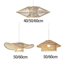 Bambou LED Pendentif Éclairage Lustre Restaurant Applique E27 Base Maison