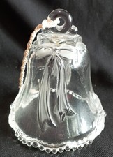 Cloche , clochette de table en verre décor cocarde et feuilles de houx DN3589