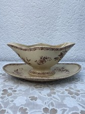 Ancienne Saucière Gien – Terre de Fer – Modèle “MAI” – Fin XIXᵉ / début XXᵉ