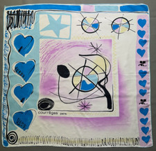 Magnifique Foulard " Courrèges " /  Authentic " Courrèges " Scarf