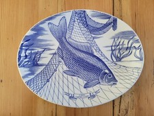 PLAT OVALE FAÏENCE POISSON