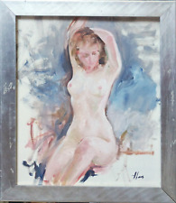 Jeune Femme Nue -huile/ toile 50x60-signée   Alan-Oil painting nude woman