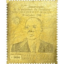 [#395369] Ivory Coast, Timbre, 75ème Anniversaire de la Naissance de Fe, lix