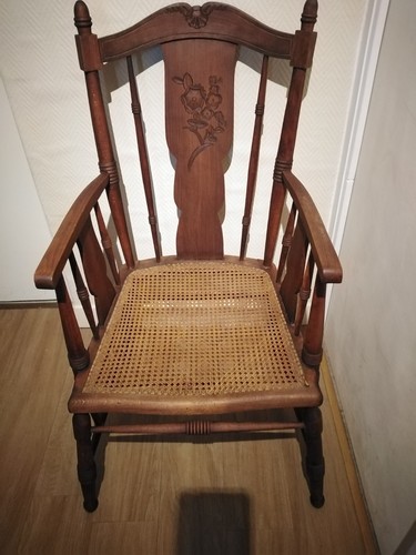 Fauteuil canné ancien - fauteuil,