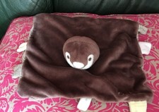 DOUDOU OBAIBI OKAIDI Ours pingouin Plat Carré Marron Taupe TBE